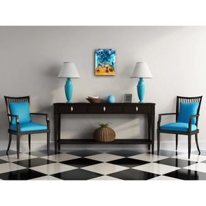 Beach volcano eruption 3D "Volcano Flow" Resin Painting on Canvas